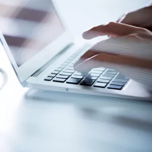 A person working on a laptop