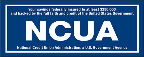 Your savings are federally insured to $250,000 and are backed by the full faith and credit of the United States Government. National Credit Union Administration, a U.S. Government Agency
